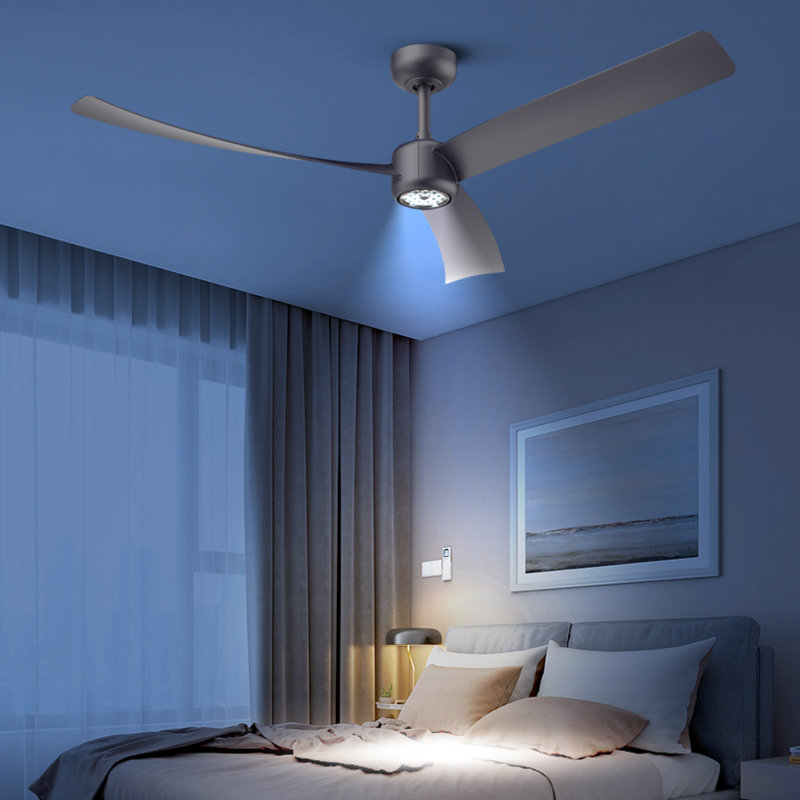 Ventilateur de plafond 52 pouces avec veilleuse à DEL espresso télécommandée, Espresso avec pales espresso