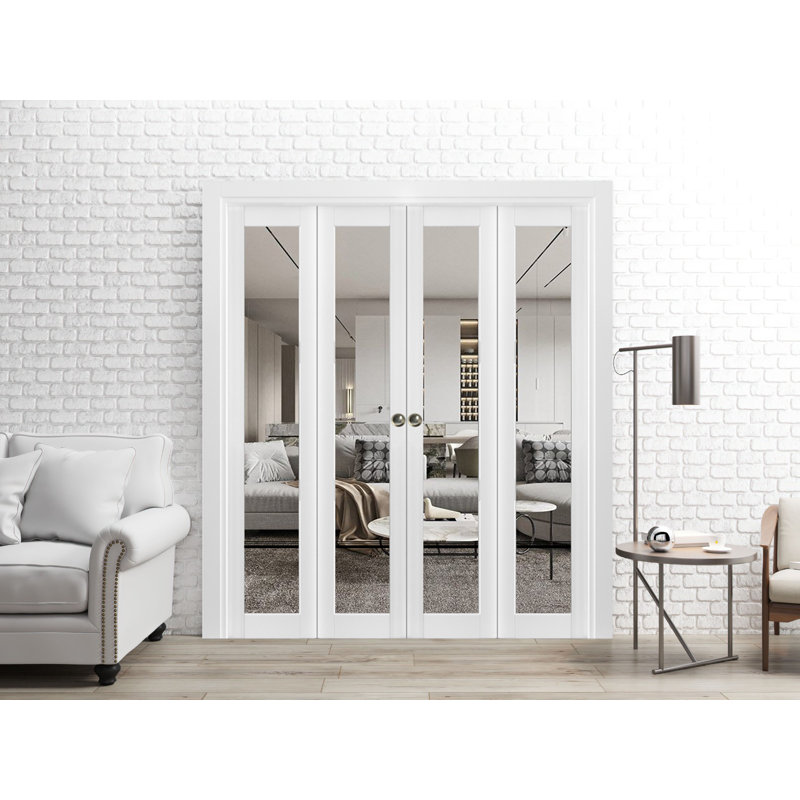 Porte pliante en bois manufacturé 2666, 72 po x 80 po