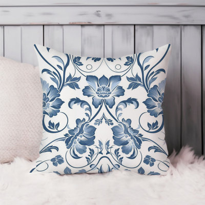 Botanical Blue Damask Pattern VI