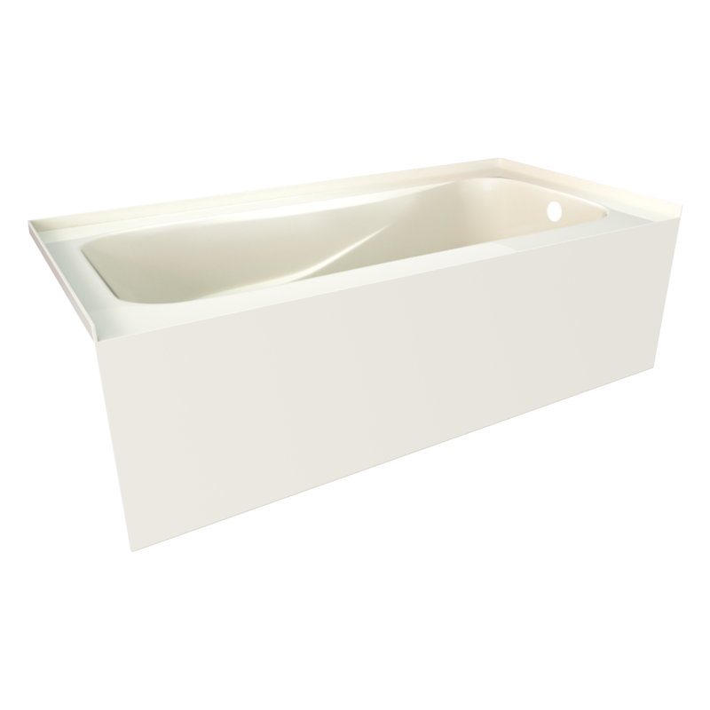 60'' x 32'' Soaking Acrylic Bathtub, Right, Biscuit