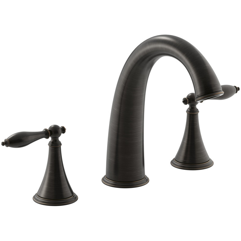 Finial® Deck-Mount Bath Faucet Trim for High-Flow Valve with Lever Handles, Valve Not Included, Oil Rubbed Bronze
