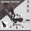 Fauteuil de massage à 6 points de vibration, inclinable chauffant, réglable en hauteur Repose-pieds | Noyer brun | Cuir PU-49060624