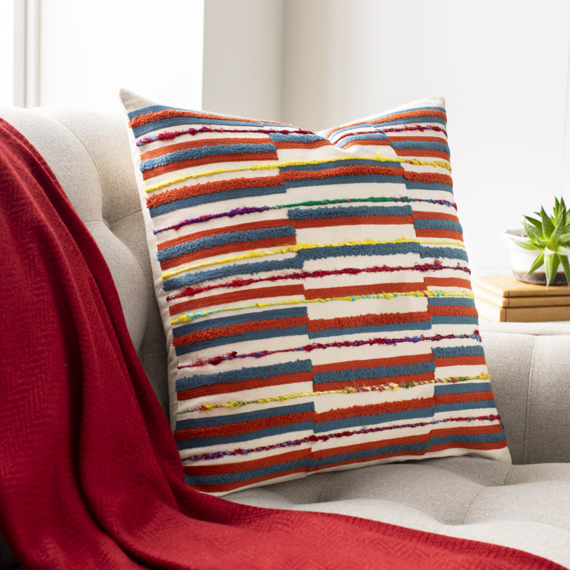 Housse de coussin en coton , 18 po x 18 po, Pas de bourre