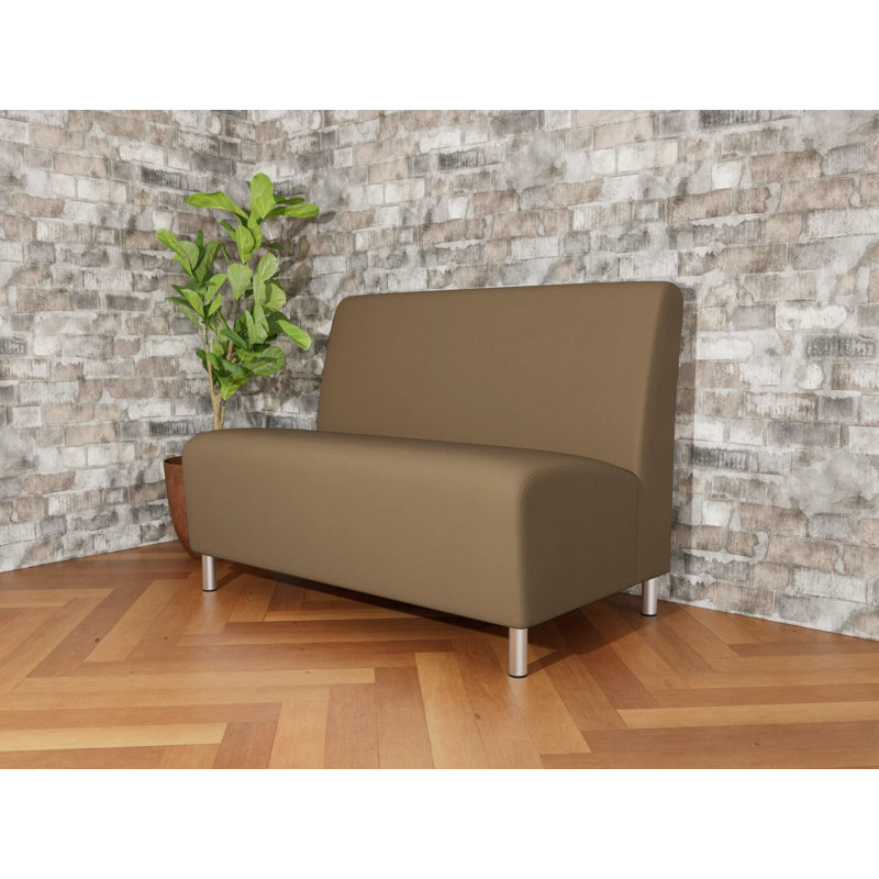 Causeuse sans accoudoirs Ravenna, Acier brossé, Patriot Plus taupe