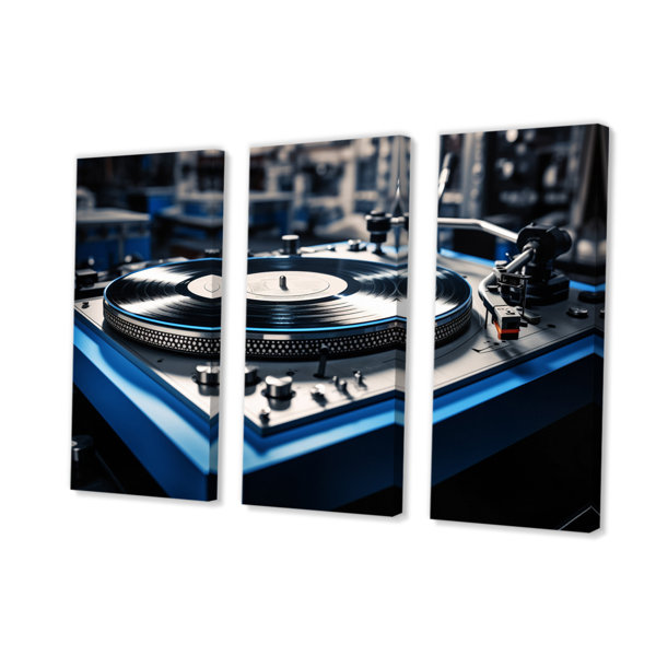 Ebern Designs Groovy Record - 3 Piece Wrapped Canvas Graphic