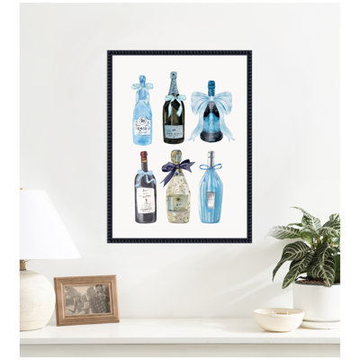  Blue Champagneby Honey Island Studio Framed Canvas Wall Art Print