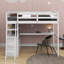 Lit mezzanine simple avec bureau et tablettes-118032024-118032025