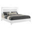 Ensemble de chambre à coucher 3 pièces Marisol Eastern King avec tête de lit à DEL, fini blanc lustré, commode et table de chevet inclus