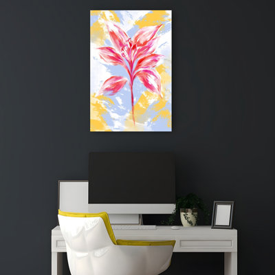 Vibrant Floral Abstract Abstract Colorful Modern Flower Plant Wall Art Print by Martina - Wrapped Canvas Print