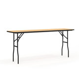 6-Foot Rectangular Wood Folding Training / Seminar Table with Smooth Clear Coated Finished Top