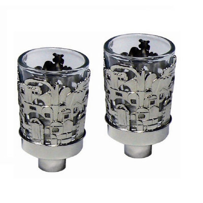 Glass/ Nickel Plated Candlestick