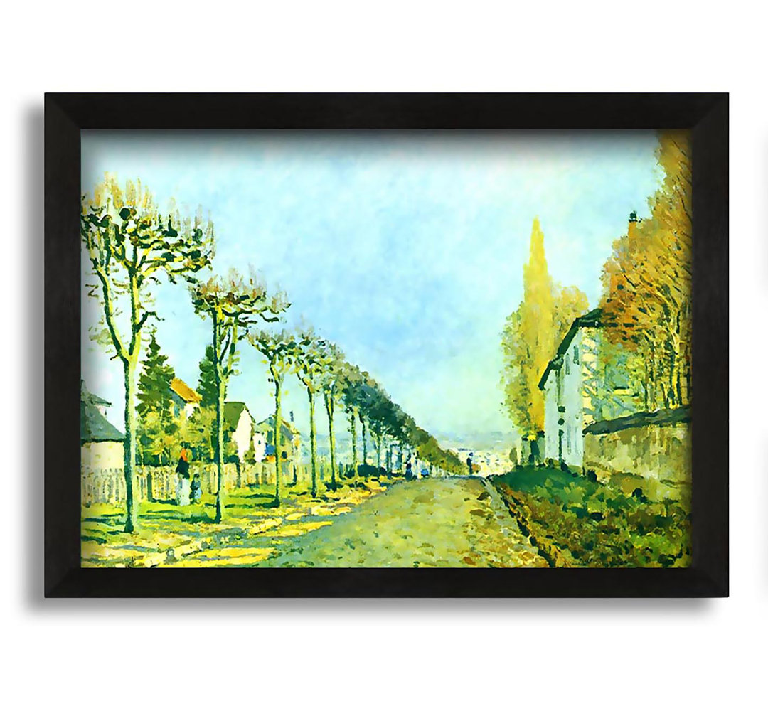 Gerahmtes Leinwandbild Street In Louveciennes von Alfred Sisley