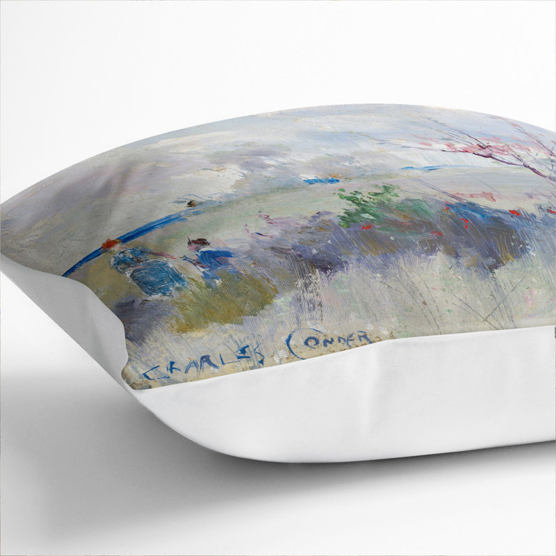 Herrick's Blossoms Square Throw Cushion, 40cm H x 40cm W x 15cm D, White