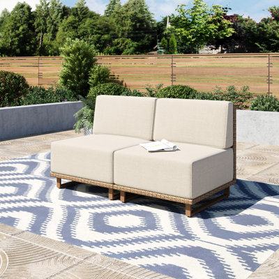 Rattan Armless Single Sofa
