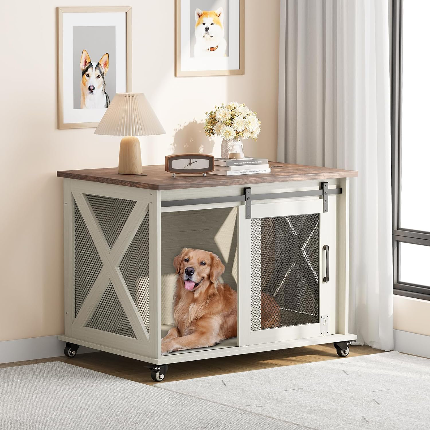 Illustration of Dog Crate With Roof And Windows