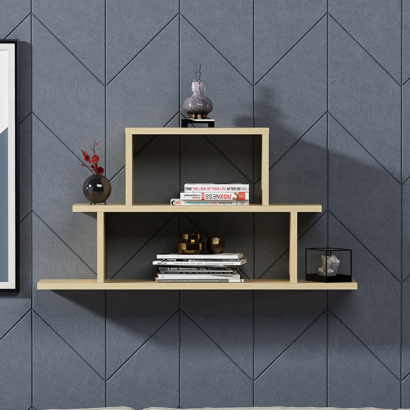 Concetto 3 Tiered Floating Wall Shelf, Oak