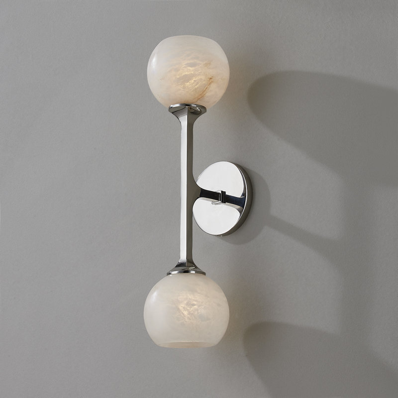 Melton 2 Light Wall Sconce, Polished Nickel
