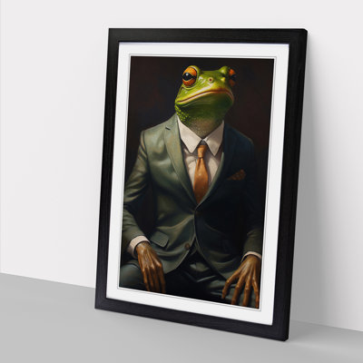 Frog in a Suit Painting No.2 - Framed Print