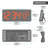 Red Digital LED Wall Clock with Indoor Temperature-649027331
