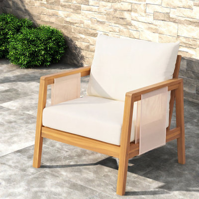 Chaises longues confortables de patio, style moderne en bois d'acacia pour terrasse de patio