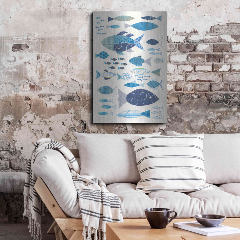 Beachcrest Home ™ «Go With the Flow II» par Courtney Prahl, art mural en métal, H 36 po x l 24 po
