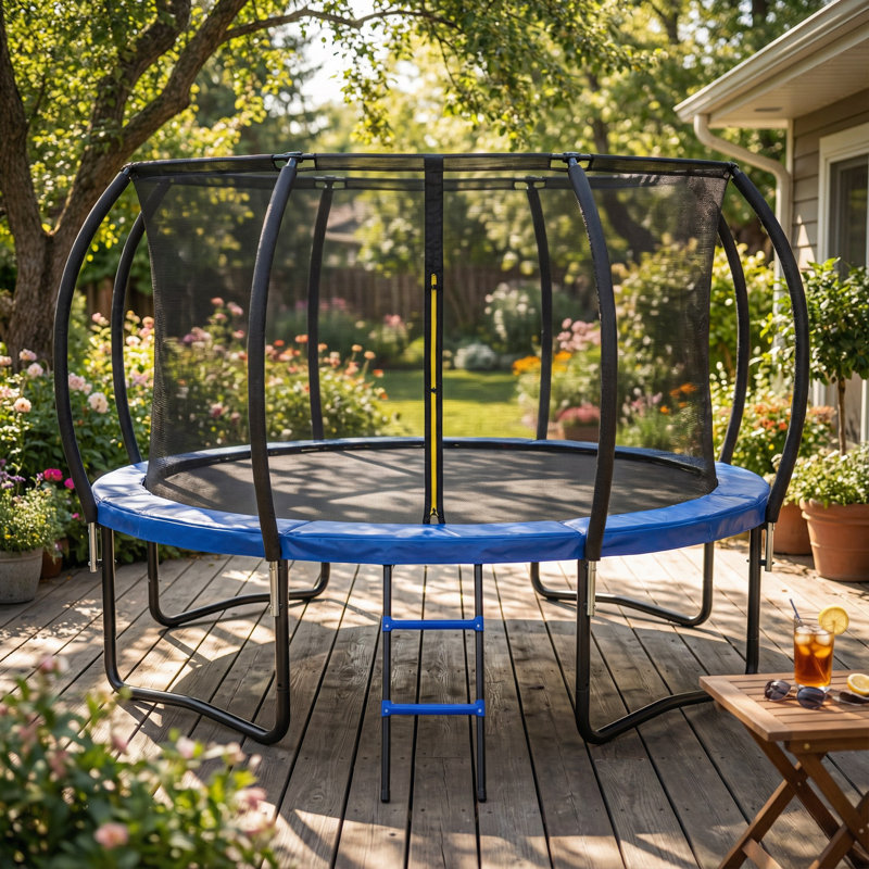 GOODSILO Backyard Trampoline, Black/Blue