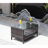 Patio Furniture Coffee Table With Brown And Tempered Glass, 34.6X20.5X17.7Inch, , Assemble Without Difficulty Effortlessly
