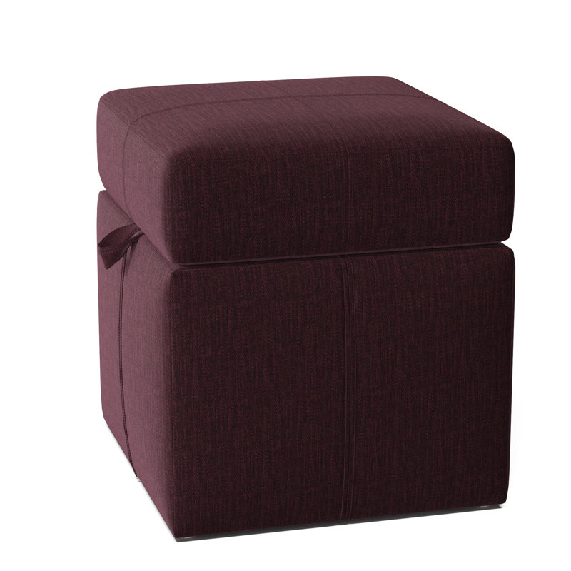 Preesall Upholstered Ottoman, Key Aubergine