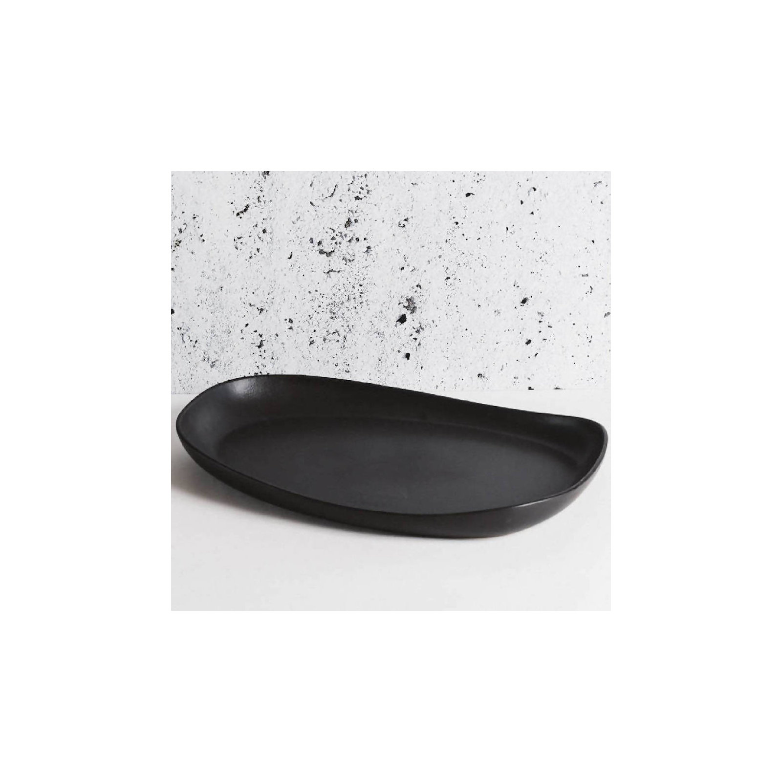 Stoneware Long Serving Platter, Black