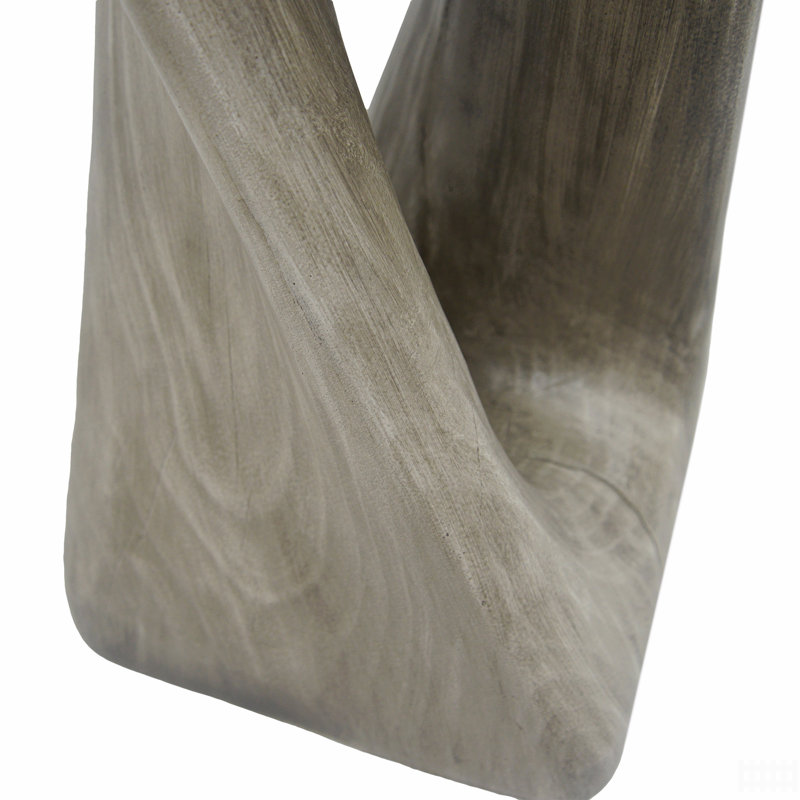Table d'appoint Esdert MGO Twist Shape, Gris, H 26,8 po x l 12,5 po x P 12,5 po
