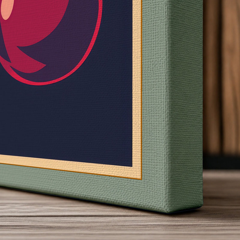 Twin Cherries Botanical - Wrapped Canvas, 36x24 - 91.4 x 61.0 cm, Sage Border