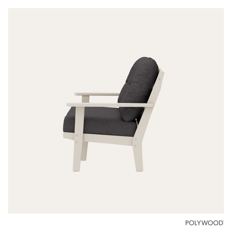 Lakeside Deep Seating Loveseat, Sand Frame/Ash Charcoal Cushion