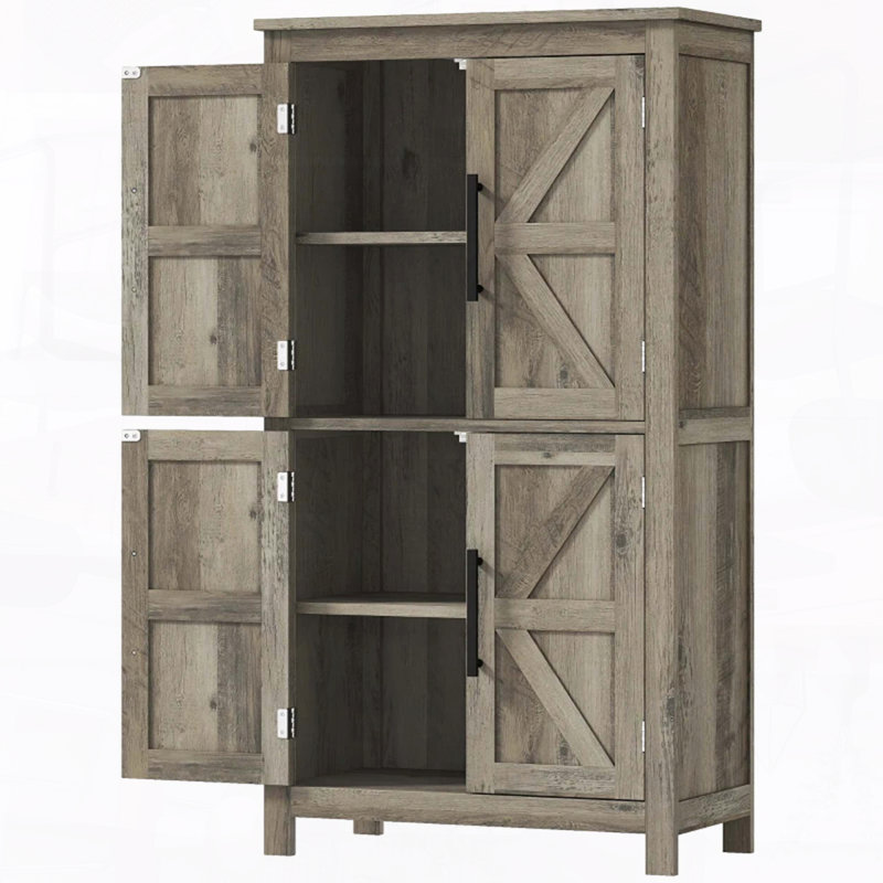Armoire de rangement Rustic Home, Gris clair