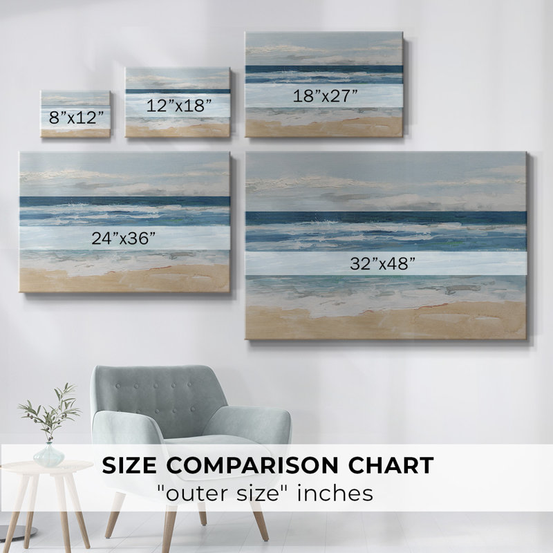 Toile tendue avec galerie Ocean Waves II, H 40 po x l 60 po
