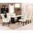 Maroney Rustic Espresso Marble Top Dining Table