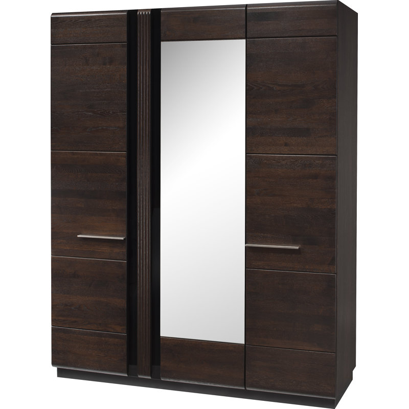 Katzman Solid + Manufactured Oak Wood 3-Door Wardrobe