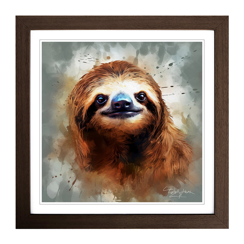 Sloth Digital - Framed Print, Walnut