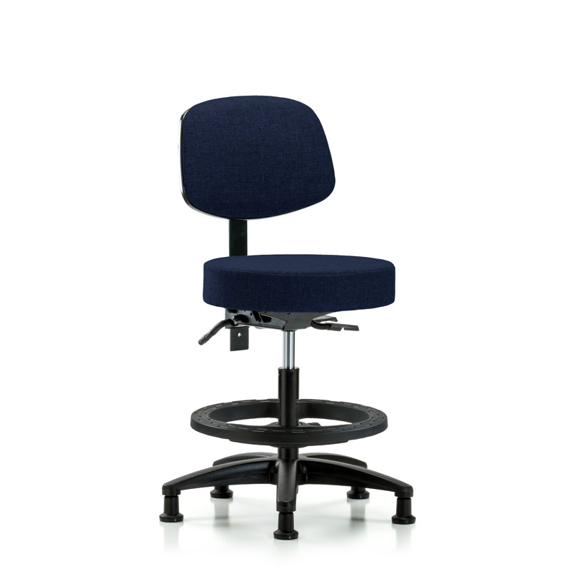 Tabouret de laboratoire à hauteur ajustable Sarah, Patins, Bleu marine