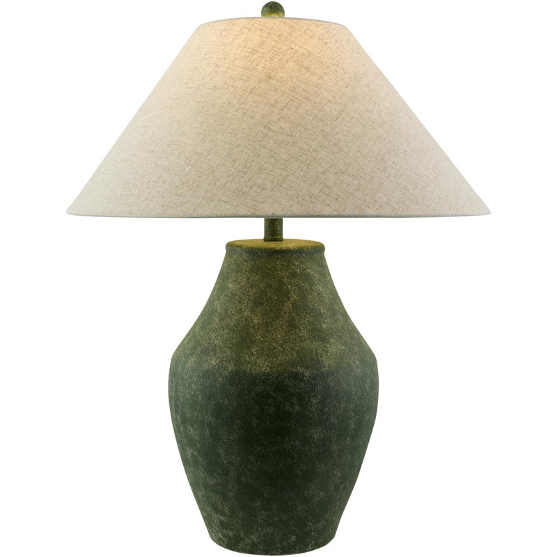 Lampe de table en céramique Hillsville, Vert, Blé