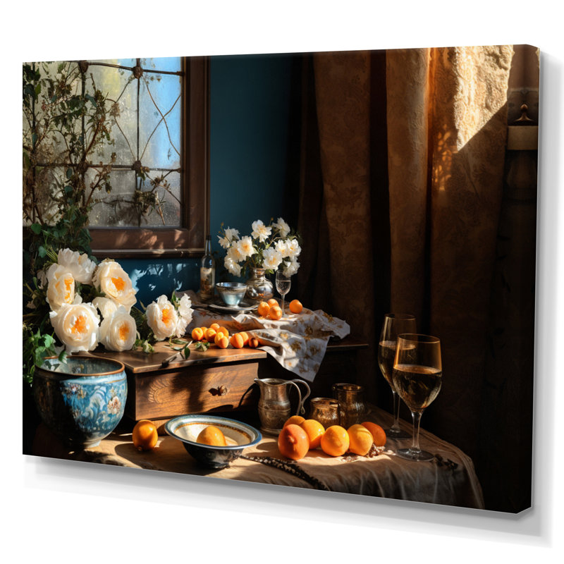 Nature morte floral sérénité V, Toile tendue, H 30 po x l 40 po x P 1,5 po