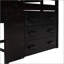 Lit mezzanine simple avec armoire et tablette