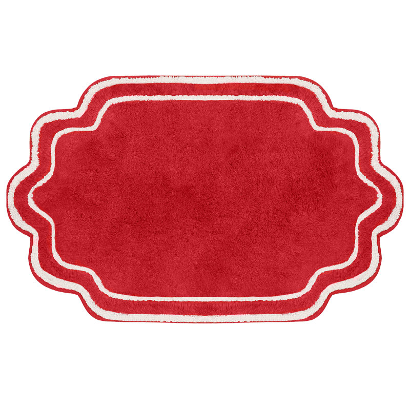Tapis pour salle de bain Dobrinka, Rouge, 17 po x 24 po (rectangulaire)