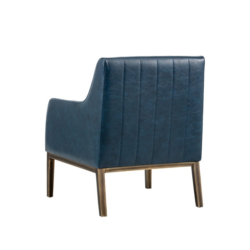 Irongate Armchair, Blue Faux Leather
