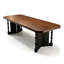 Table de salle à manger rectangulaire en bois massif brun noisette + noir-133441248