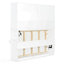 Lit escamotable simple avec armoire supérieure, lit pliable peu encombrant avec lumière et USB, blanc-130084931