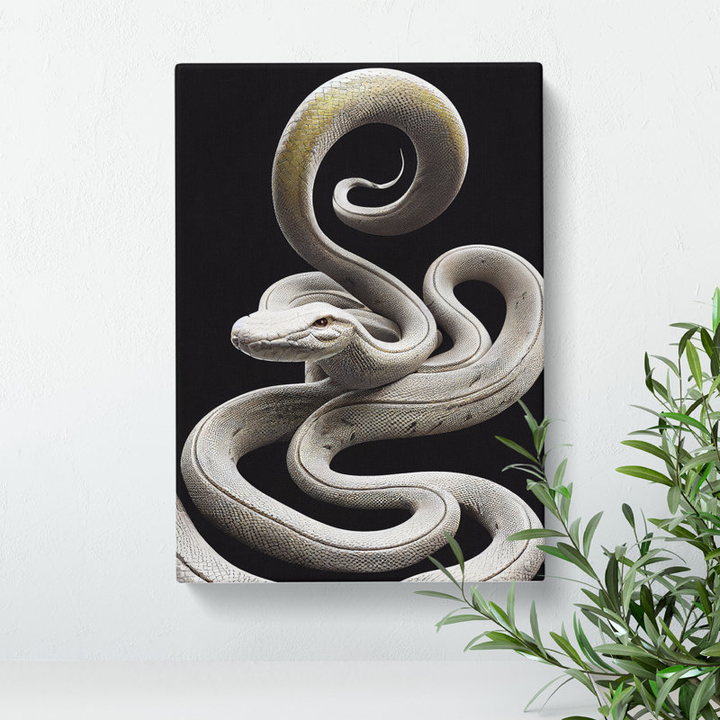 Silver Snake - Wrapped Canvas Print, 76cm H x 50cm W x 3cm D