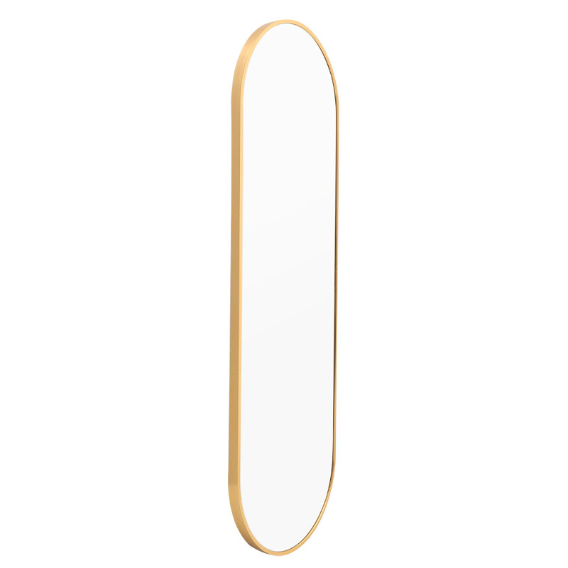Metal Oval Mirror, 160 cm H x 50 cm W