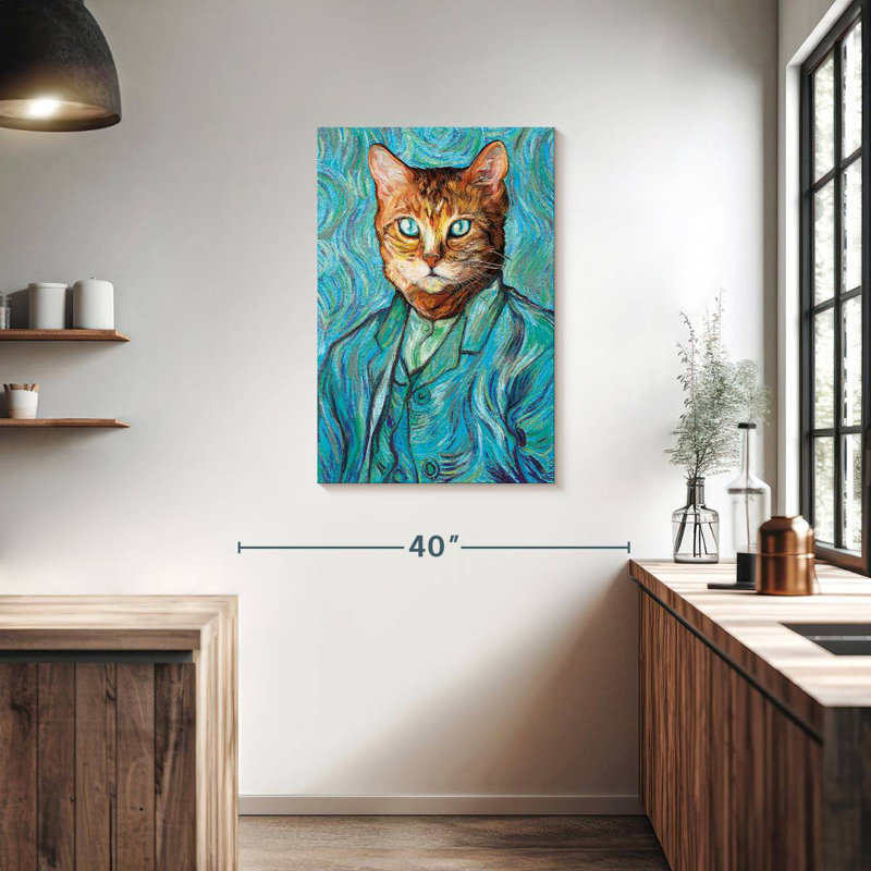 Ketti Van Gogh Inspired Cat Portrait, 36" H x 24" W