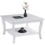 Table basse carrée blanche avec tablette