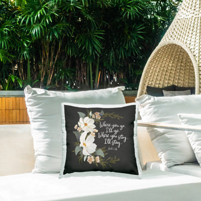 Coussin extérieur Spiritual Scripture with Florals